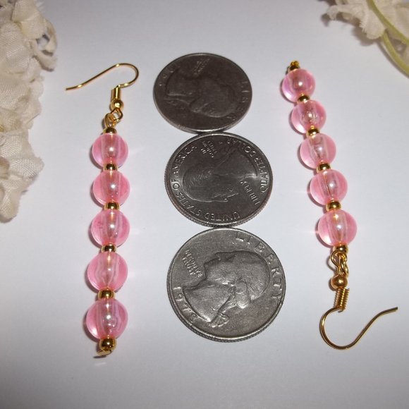 Dangle Drop Earrings For Women Party Fashion Jewelry Women's AB Pink Gold C310 - Picture 2 of 9